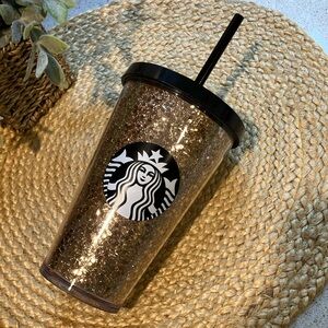 Starbucks Gold Glitter 16oz Tumbler Cold Cup